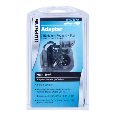 Hopkins Hopkins Multi-Tow 7 Blade to 6 Round and 4 Flat Trailer Adapter 47575